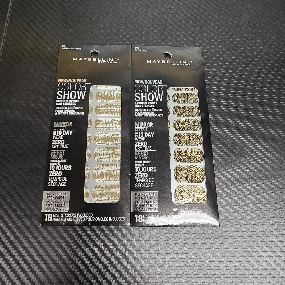 New maybelline print nail stickers lot of 2